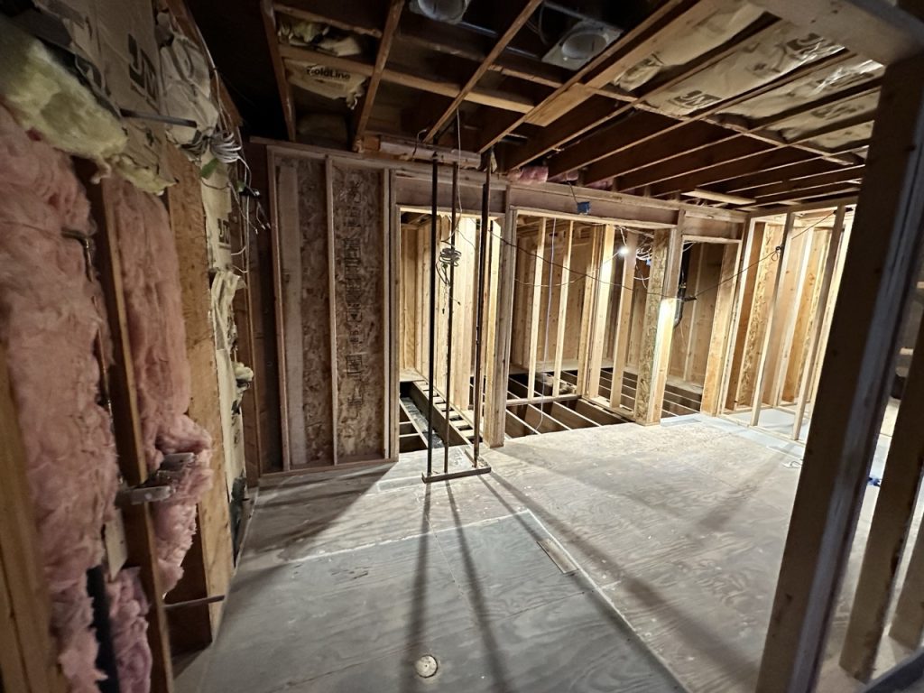 Professional construction crew working on residential property