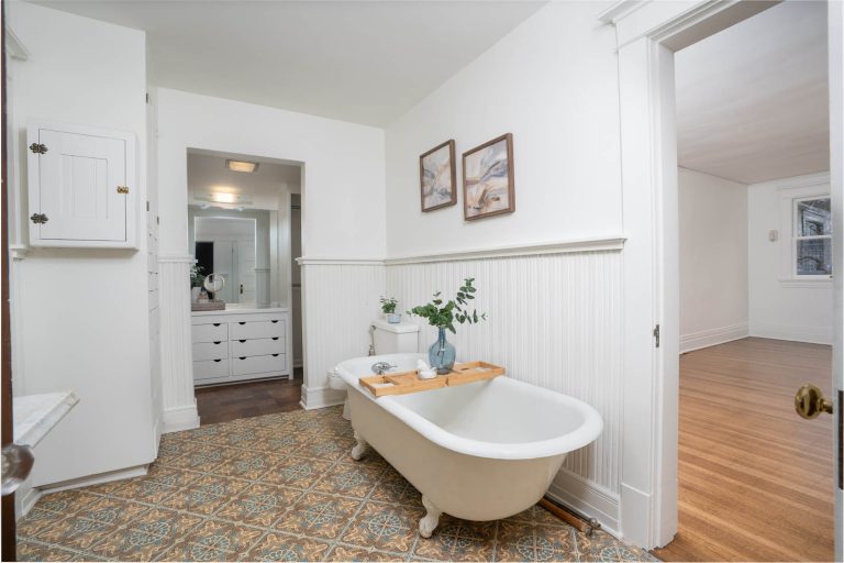 Bathroom renovation completed by professional construction team